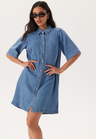 Object Collectors Item - Objframe 2/4 RE DENIM DRESS R - Light Blue Denim - Kläder - - Bubbleroom