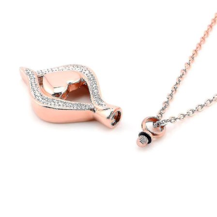Bästsäljande Locket Skruvhjärta Kremering Minnesurna Rhinestone Halsband Smycken Keepsake Hänge Changzhao