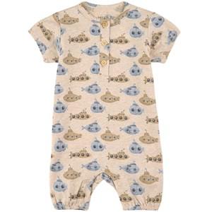 Hust&Claire Wheat Melange Mali Romper 56 cm - All in ones - 56 cm - Beige