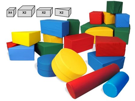 Mjuka klossar, 10/fp - Lyreco - Skola och förskola - Lekmaterial - Lekkuddar