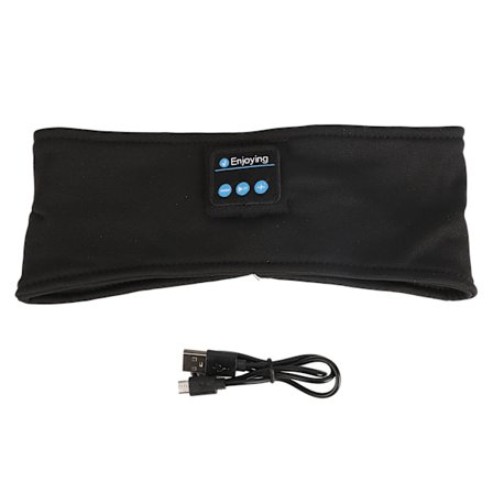 Sports Musikk Hodebånd Bærbar USB Søvnhodetelefon BT Hodebånd for Søvn Trening Jogging Reiser Meditasjon Svart