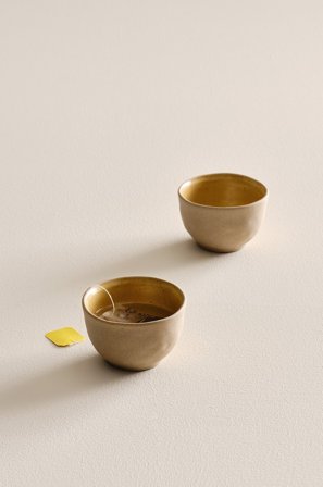 Jotex - Kopp 2-pakk Sennepsgul/beige - CARA - Kjøp Kopper & krus hos Jotex