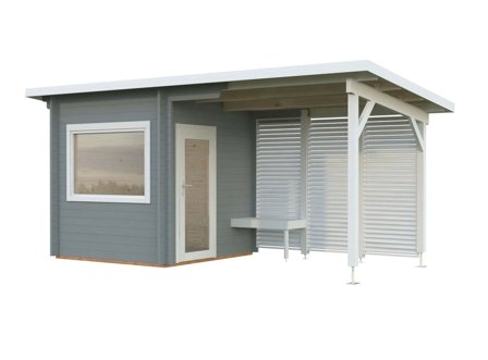 Palmako Sanna Bastu 10,5 m², Invändig 4,1 m², ljusgrå + vit, Pooler & utebad