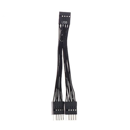 10 cm USB moderkortskabel USB header förlängningskabel 9pin 1 hona till 2 hane