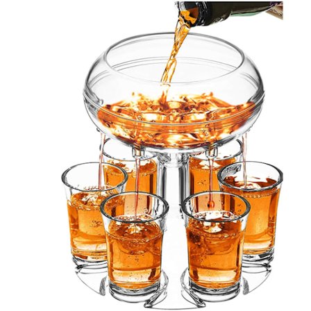 6-skottsglasdispenser och hållare, akryl