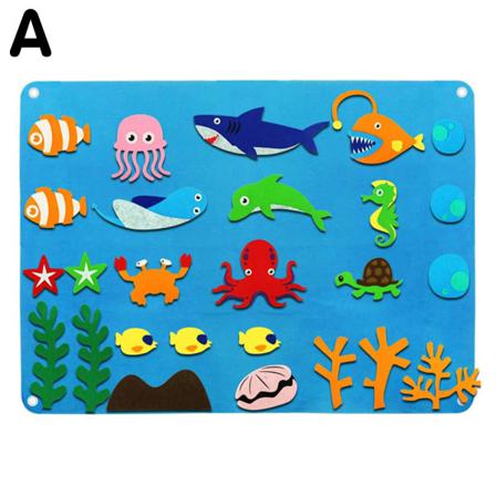 Gör-det-själv-filtbrädeleksaker Toddler Montessori Story Board G