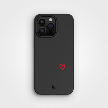 Schwarze biologisch abbaubare Handyhülle TrueLOVE - Emilia de Poret, iPhone 15 Pro Max