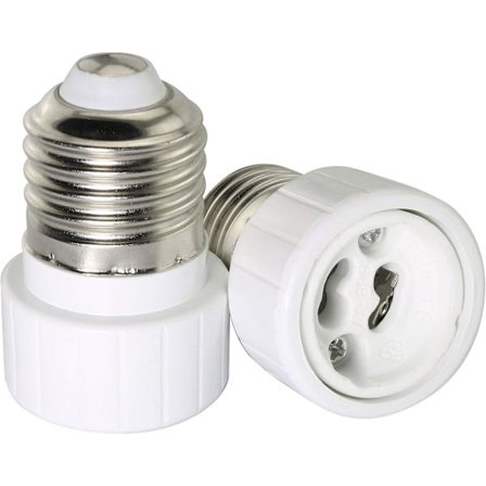 E27 till GU10 Adapter 2 st E27 Edison Skruv till GU10 Bajonettfattning Adapter Konverterare för Ljuslampa