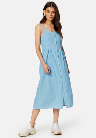 VILA Zia Strap Midi Denim Dress Klær