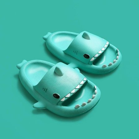 tofflor haj shark tofflor shark slides barntofflor grön