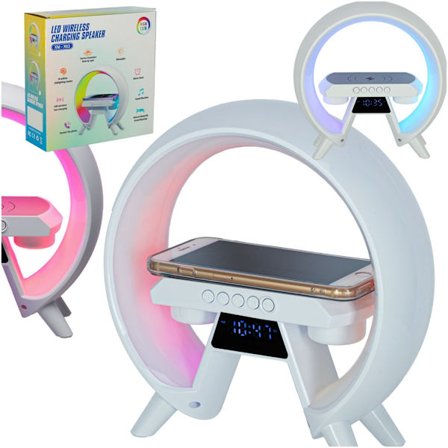 LED-lampe med induktionsoplader og radio