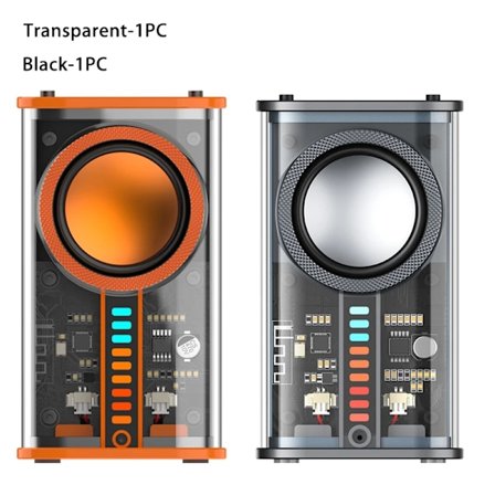 A88 Transparent Mecha Trådlös Bluetooth-högtalare Bärbar Subwoofer Högtalare Stereo TWS Dubbel Maskin Sammanlänkning Musikcenter