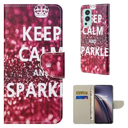 Wonderland OnePlus Nord 2 5G Läppäkotelo - Keep Calm And Sparkle