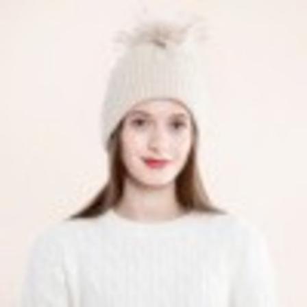 Varm vinterstrikkede lueluer Utenrikshandel Europeisk og amerikansk ensfarget vridd lue for kvinner unisex White M
