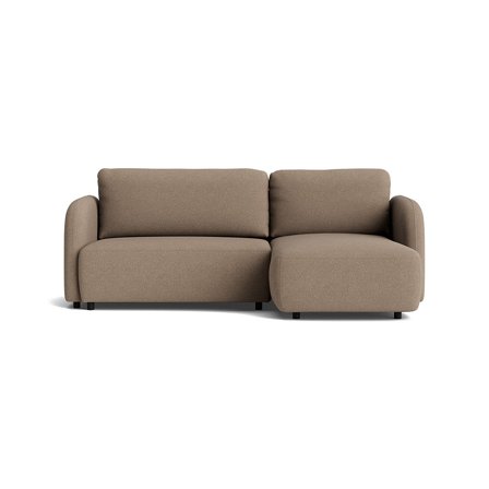Arezzo Chaiselongue-Schlafsofa, rechts, Loop Dunkelbeige, modernes Design, komfortable Polsterung, elegante Optik, Breite 90cm, gemütlich