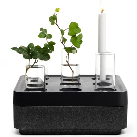 Born in sweden Korkskål gaveæske, small & 4 vaser, sort | KitchenOne