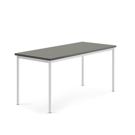 Tisch SONITUS, 1600x700x720 mm, Linoleum dunkelgrau, weiß