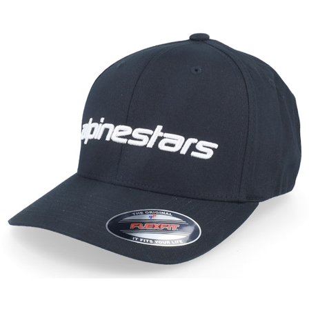 Alpinestars - Svart flexfit Caps - Linear Black/White Flexfit @ Hatstore