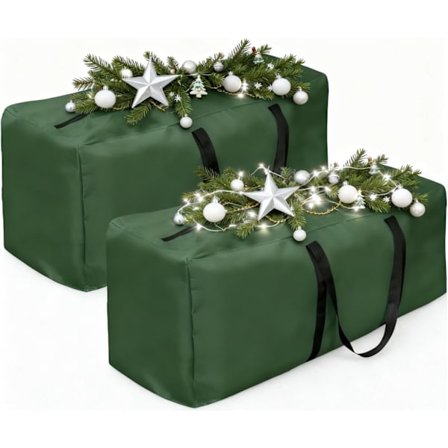 2 kpl Erittäin suuri joulukuusen säilytyskassi sopii 9–12 jalkaa korkealle keinotekoiselle joulukuuselle, 68" P x 20" K x 30" L, 420D Oxford, kestävä 