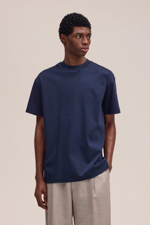 NN07 Lionel Tee male Blue Organic Cotton