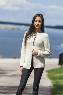 Rätstickad Kofta Alpacka