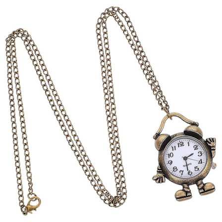 Vintage Fickur med Kedja – Retro Quartz Klocka för Män och Kvinnor, Legeringsdesign, Klassisk Hängande Stil för Samlare och Mode L (LGL)