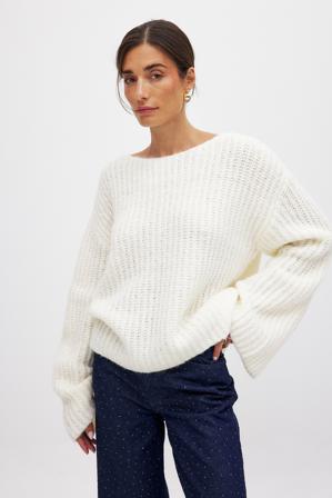 Holly Lim x NA-KD Stickad tröja - Oversize Tröjor - OffVit - M (EU 38-40)
