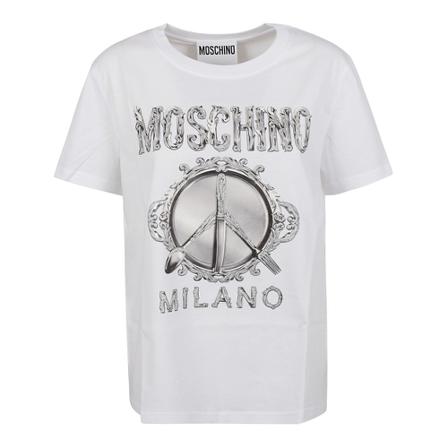 Moschino, T-Shirts Biały, Kobieta, Rozmiar: S