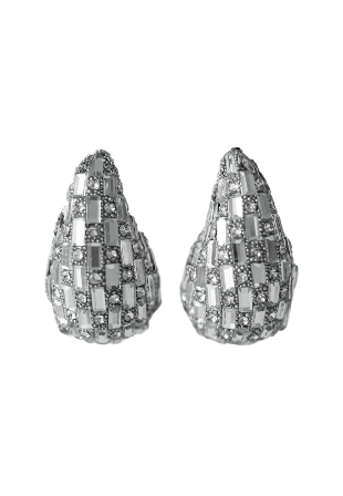 WOS Disco Drop Örhängen Dam Silver ONESIZE