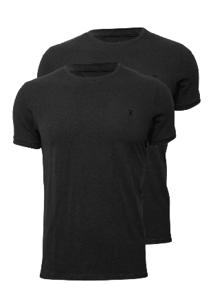 JBS of Denmark 2-pack Bambu, Pique T-shirt, Navy T-shirts Herr Svart L