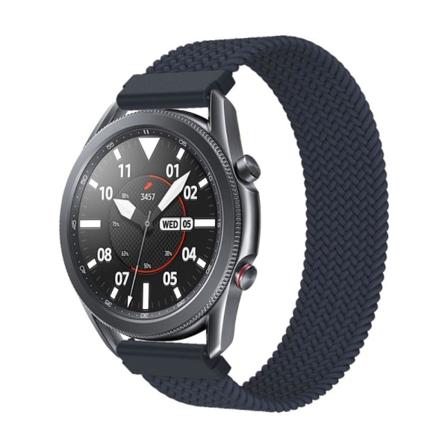 Elastisk nylon-urrem til Samsung Galaxy Watch 4 - Mørkeblå Størrelse: L Blue