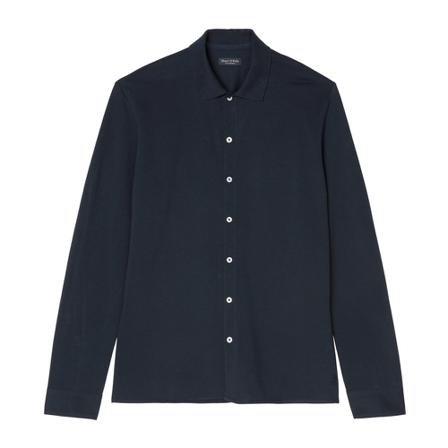 Marc O'Polo Long sleeve jersey shirt, shaped Blå, Herre Skjorter