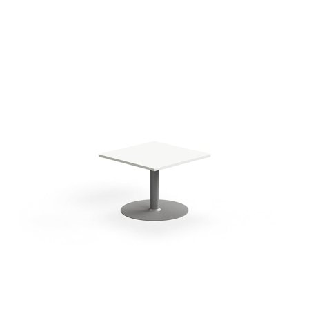 Soffbord ALVA, 700x700x500 mm, högtryckslaminat, silver/vit