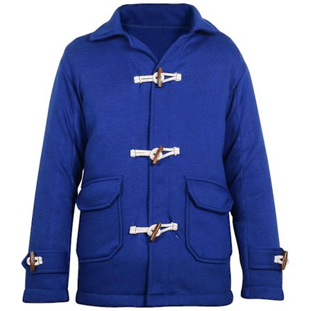 Barn Jenter Gutter Ensfarget Kongelig Duffelcoat Fleece Lange Ermer Jakke Alder 7-
