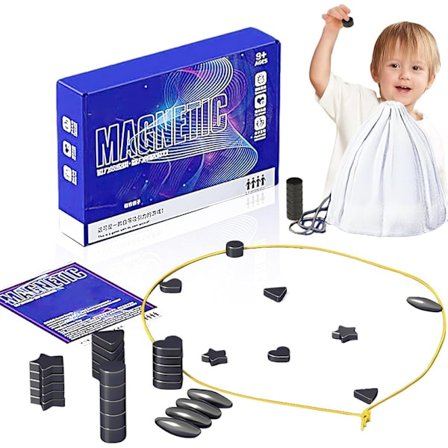 IQ-Spil Magnetiske Sten / Skakspil – Selskabsspil med 20 magnetiske spillebrikker, perfekt til familie og camping