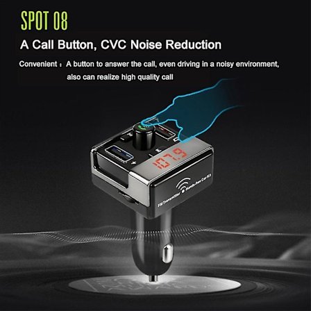 A7 Sikkerhedsbils Digital Display Bluetooth MP3 Afspiller