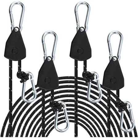 (Svart) Kabelstrammere - Uspesifisert - 4m - Flettet nylon - Reflekterende - Korrosjonsbestandig