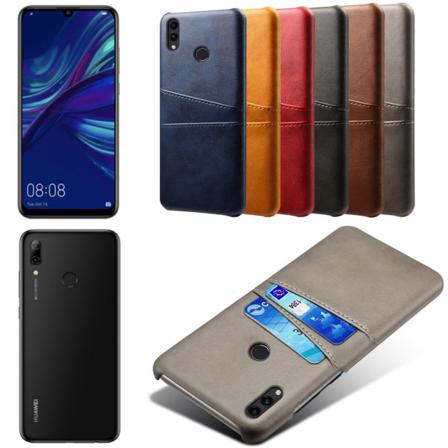 Huawei P Smart 2019 Skal Fodral Skydd Skinn Läder Kort Visa - Blå P Smart 2019