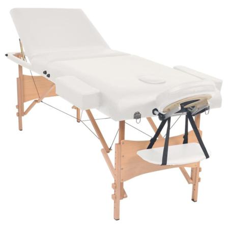Vidaxl Hopfällbar Massagebänk 3 Sektioner 10 Cm Tjock Vit Vit