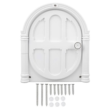 Vit Väderbeständig 2-vägs låsbar kattlucka för fönster/vägg - Typ 2, Ljudlös husdjursdörr för hund