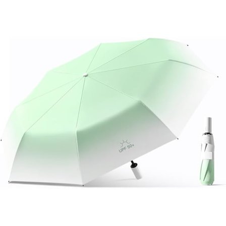 Liukuvärjätty kompakti matkakokoinen kokoontaittuva automaattisateenvarjo, kannettava aurinkovarjo, automaattinen avaus ja sulkeminen / UV-suoja / 8 