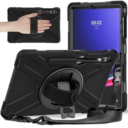 SKALO Samsung Tab S9+/S9+ FE Ekstra stødsikker Armor Cover med s Black