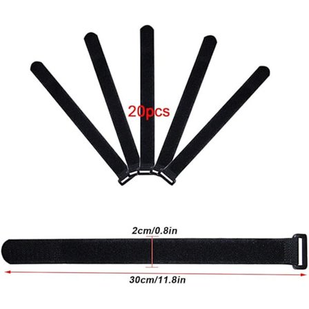 Premium svart borrelås kabelsett, allsidig borrelås svart