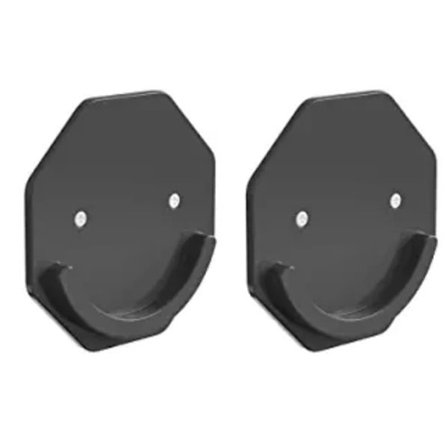 4-pack självhäftande duschdraperistångshållare, ingen borrning, väggmontering, självhäftande stånghållare för omklädningsrum, badrum svart