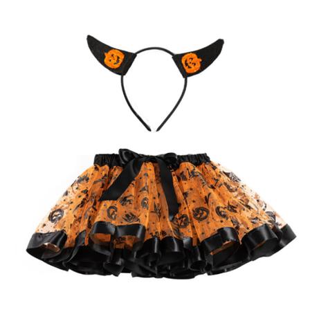 Layered Balett Tulle För Små Flickor Black Orange L