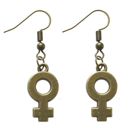 Earrings - Female Symbol - Venus - Bronze