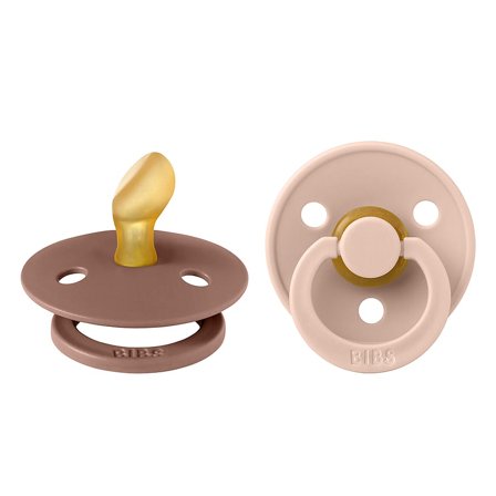 BIBS Colour Sut Latex Anatomisk 2-pak Woodchuck/Blush Str. 1, Børn & Forældre, Sutter, Latexsutter