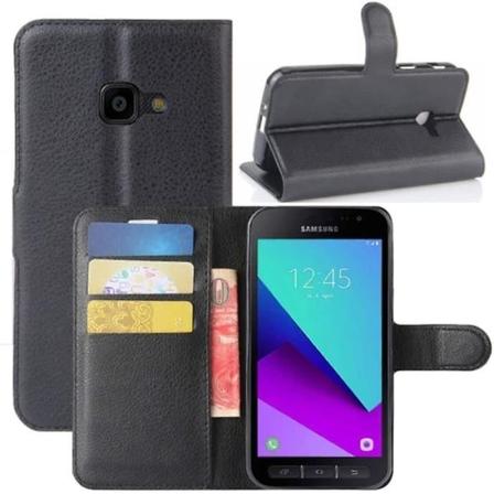Telefondeksel Kompatibel Med Samsung Galaxy Xcover 4 / 4S, PU Lær Flip Deksel Deksel Støtsikkert Lommebok