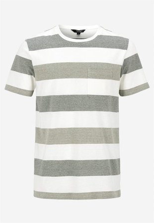 Cellbes of Sweden - T-skjorte med brede striper i grønn / stripete for menn i størrelse 7XL