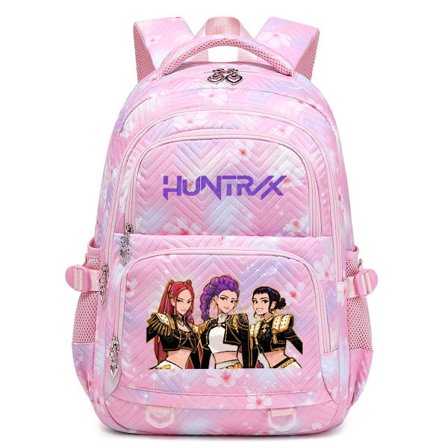 K-Pop skolryggsäck, avslappnad studentryggsäck med K-Pop tjejgruppstryck